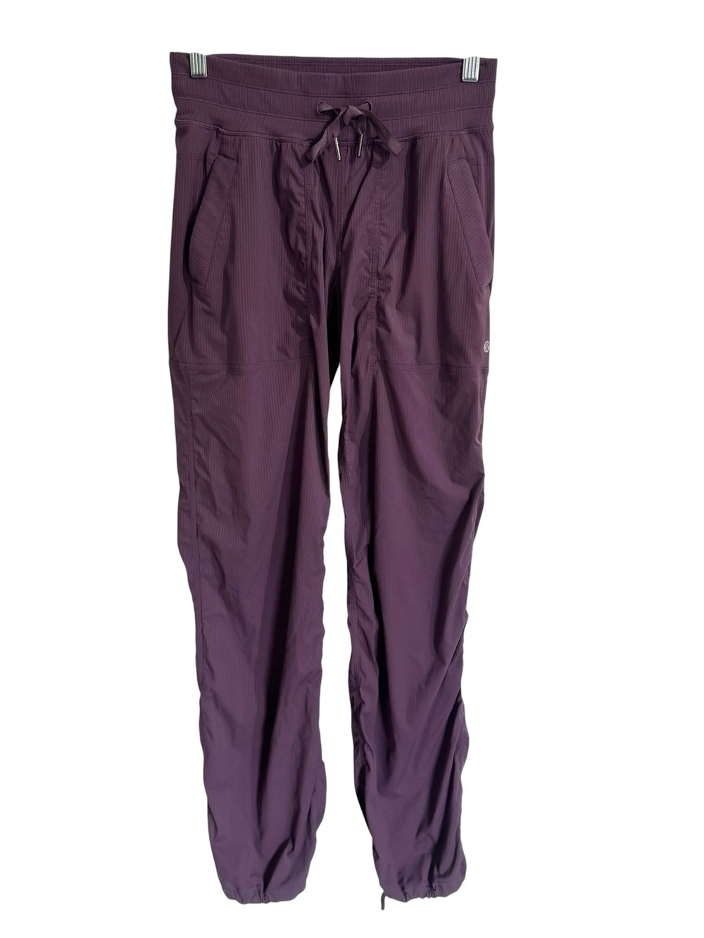 Lululemon Women's Dance Studio Pant Mid-Rise purple Sz 4 Pockets Drawstring 32”